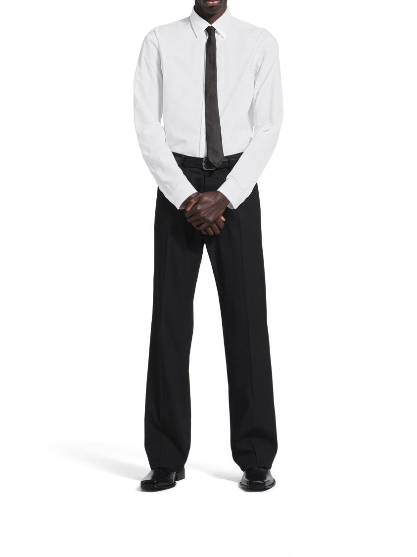Balenciaga White Standard Pointed Collar Cotton Shirt