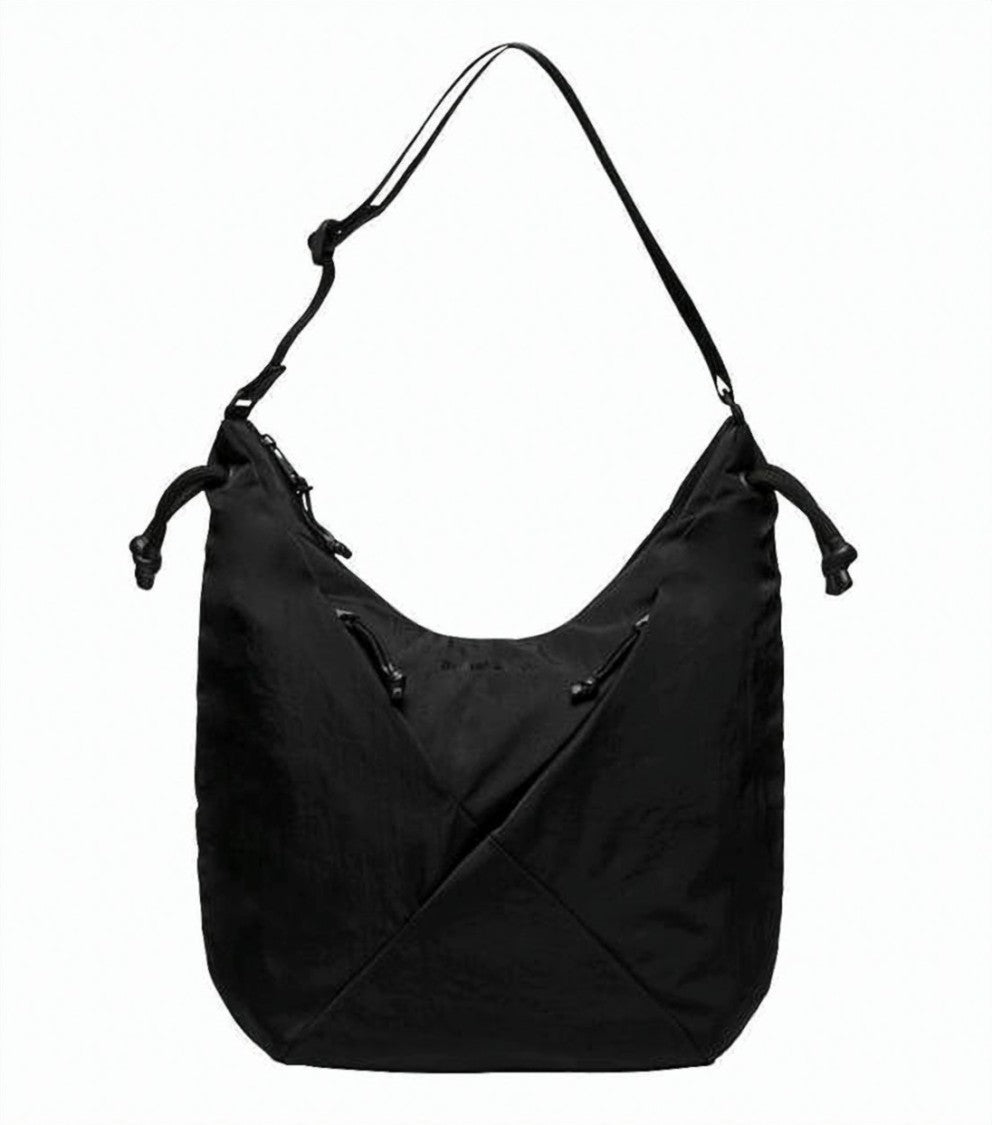 Onitsuka Tiger Black Shoulder Bag With Diagonal Seam Details