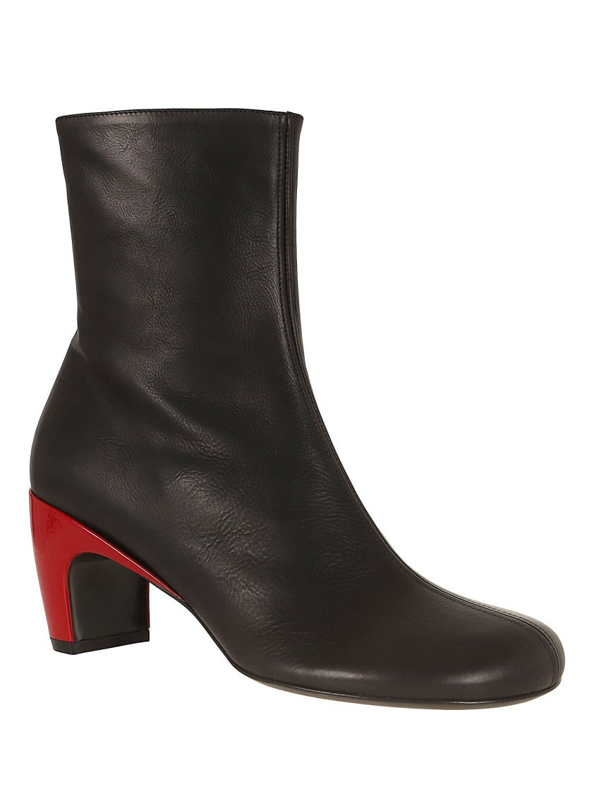 Dries Van Noten Ankle Boots With Distinctive Red Block Heel
