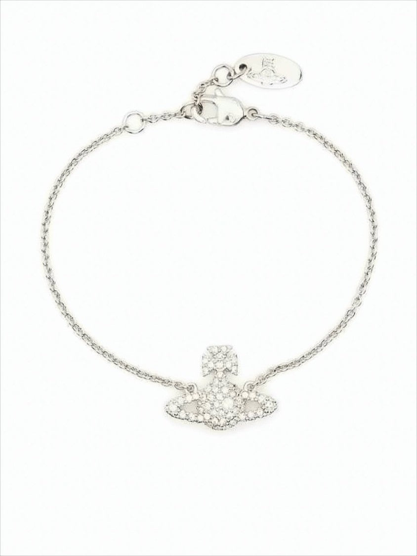 Vivienne Westwood Bracelet With Central Emblem And Platinum Crystals