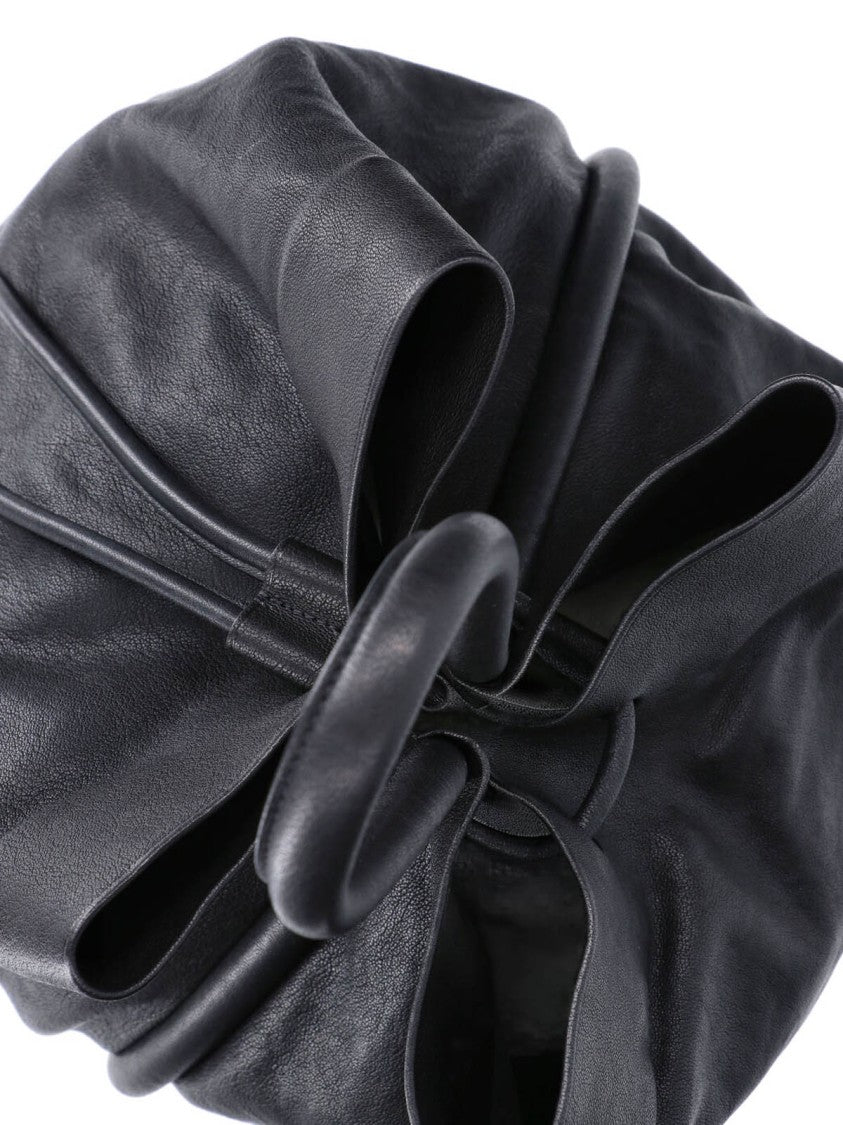 Uma Wang Bucket Bag In Soft Lambskin Leather With Drawstring Closure