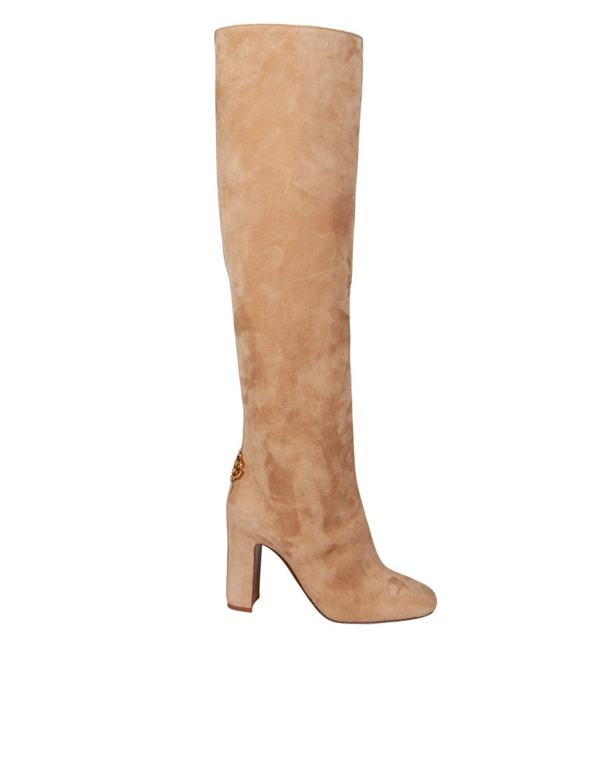 Dolce & Gabbana Suede Boots In Dove Grey