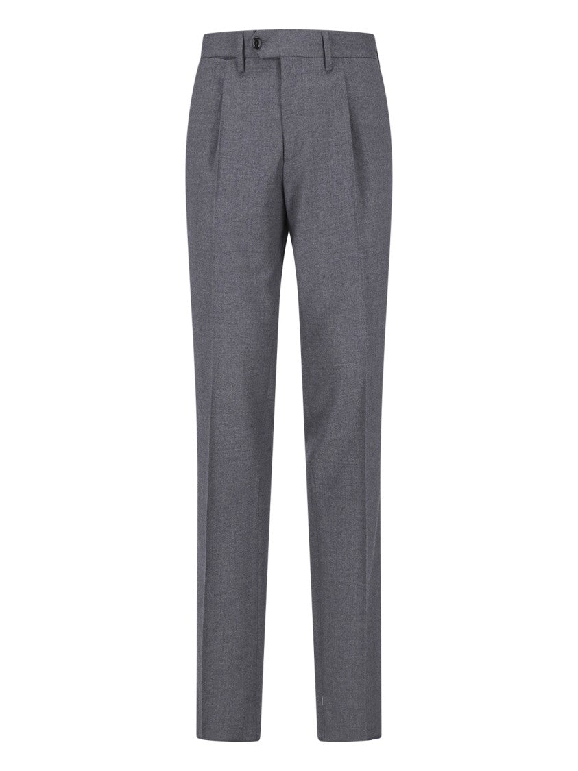 Lardini Grey Double-Breasted Virgin Wool Suit