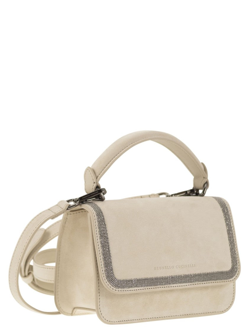 Brunello Cucinelli Suede Bag With Precious Contour