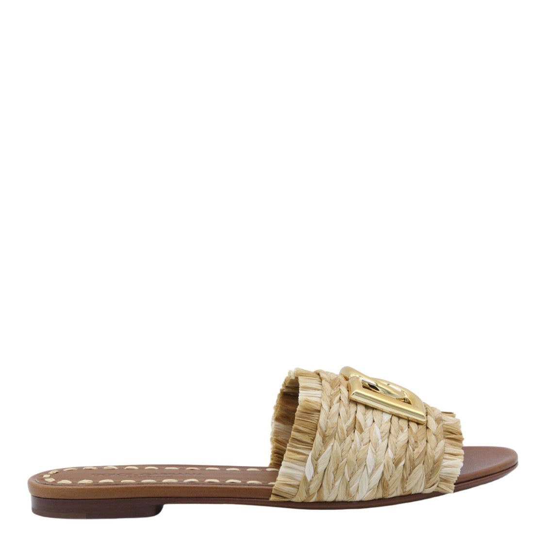 Dolce & Gabbana Woven Straw-Upper Flats