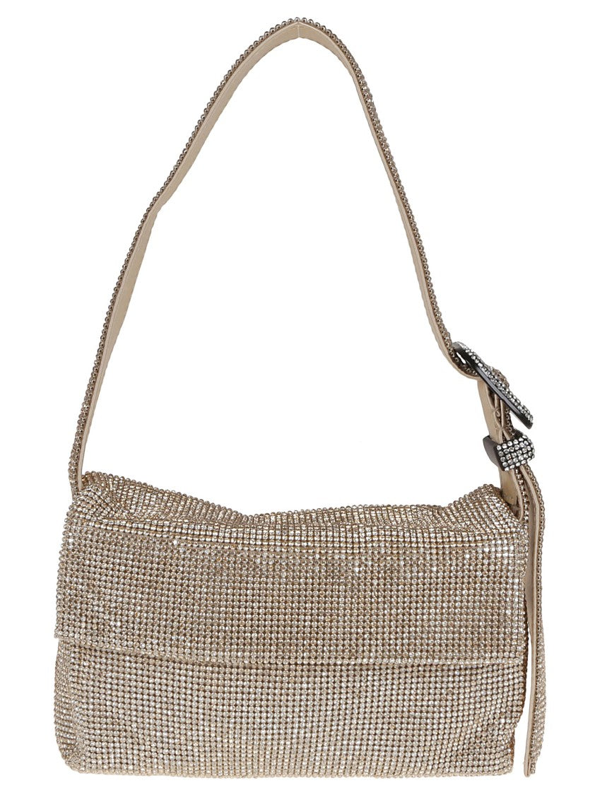 Benedetta Bruzziches Pink And Purple Rhinestone Mesh Clutch