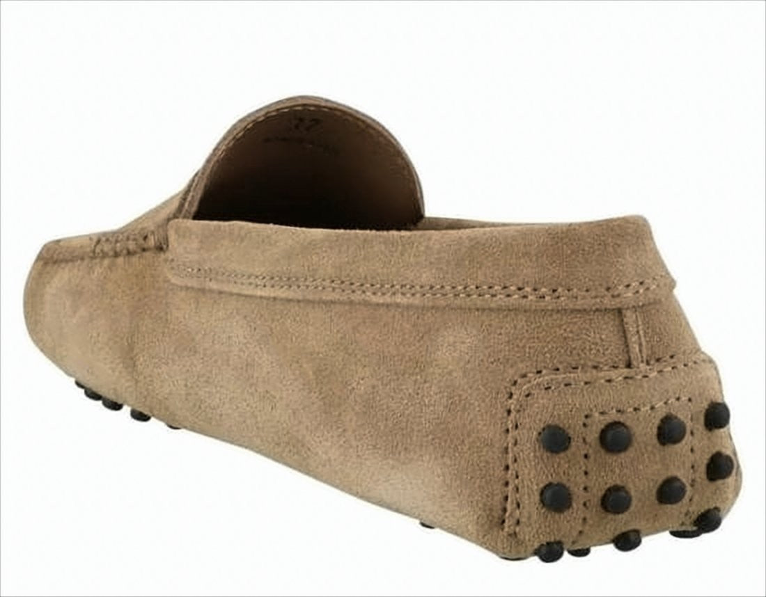 Tod's Suede Loafer With Leather Accents And Pebble Grips