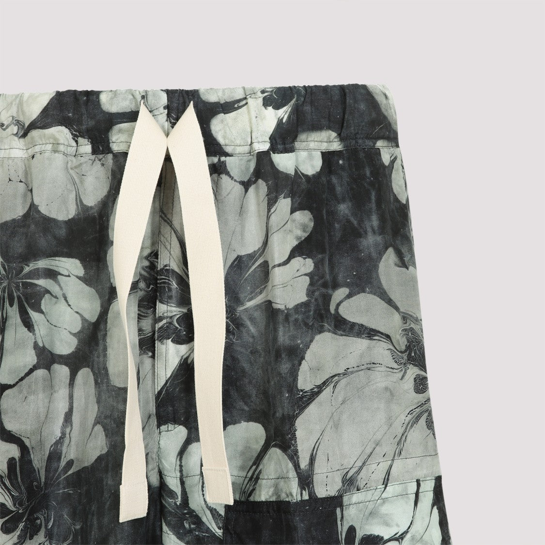 Dries Van Noten Relaxed Fit Floral Print Trousers In Vibrant Green