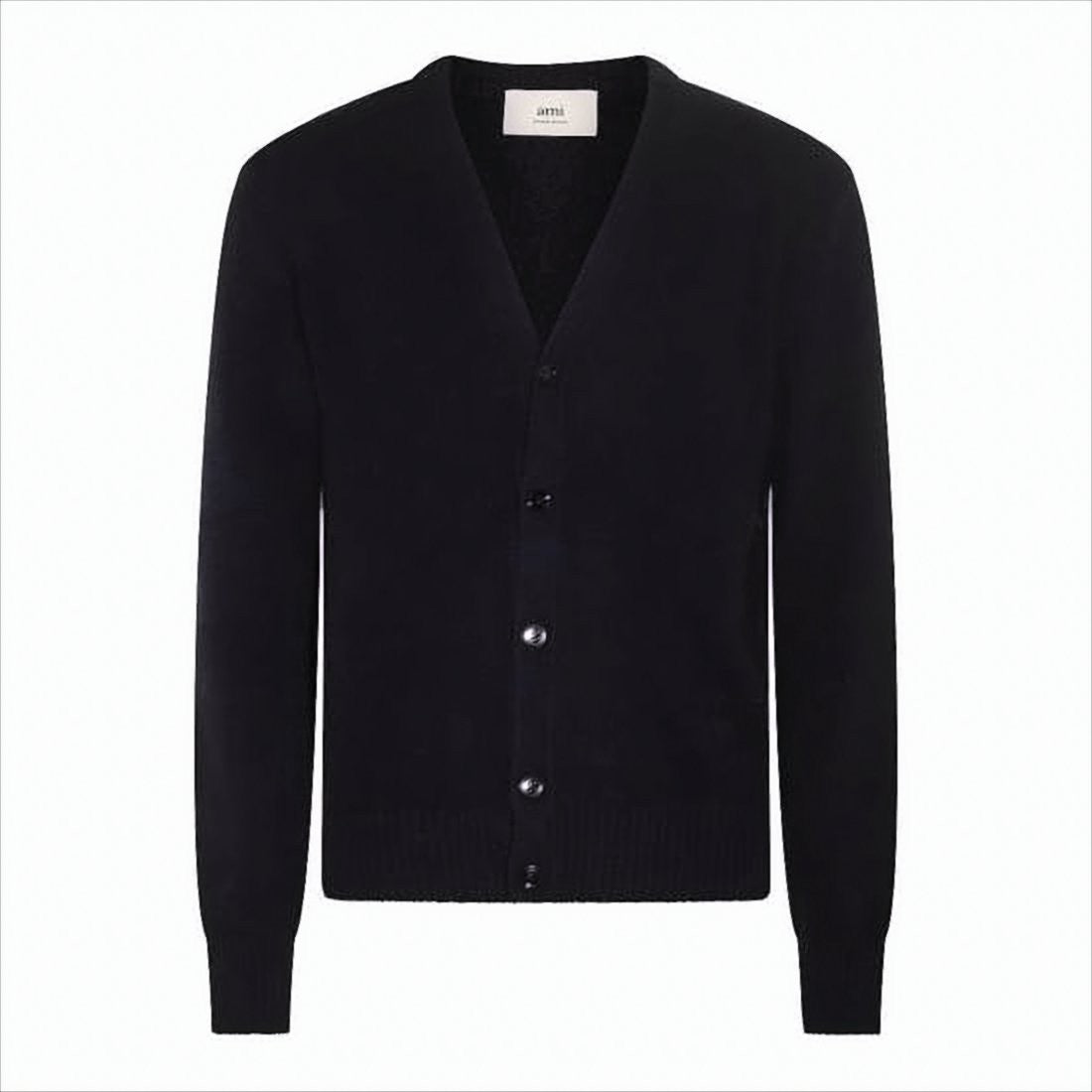 Ami Paris Classic V-Neck Cashmere And Wool Cardigan