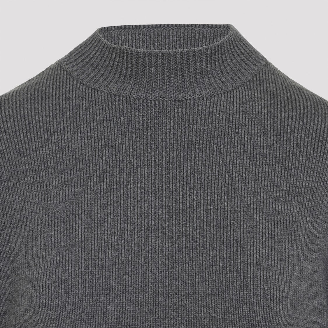 Jean Paul Gaultier Cropped Grey Merino Wool Sweater