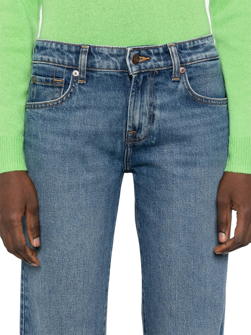 7 For All Mankind Light Wash Straight-Leg Jeans With Classic Five-Pocket Design