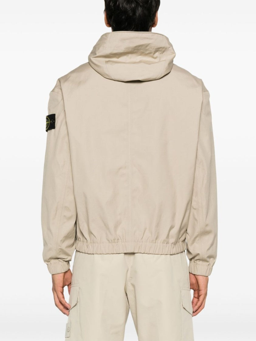 Stone Island Beige Parka With Adjustable Hood