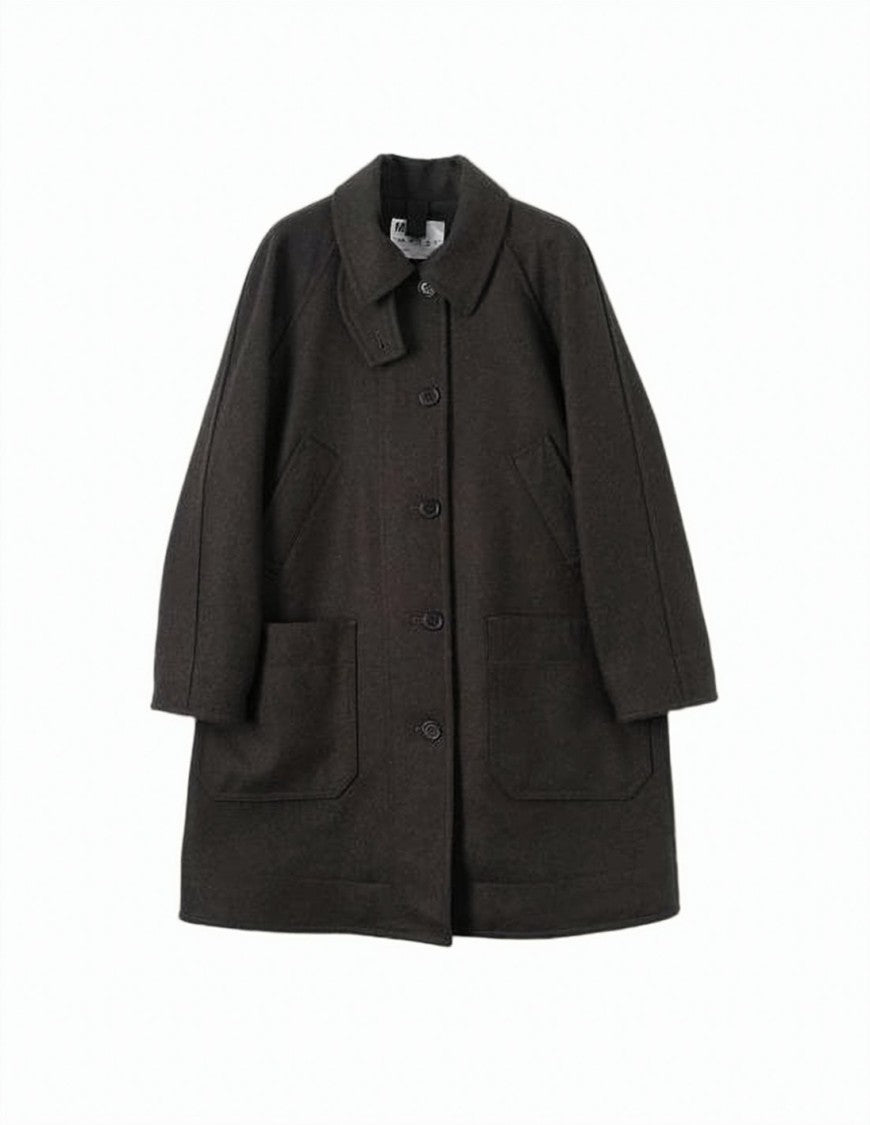 Margaret Howell Classic Oversized Wool Coat With Button Front