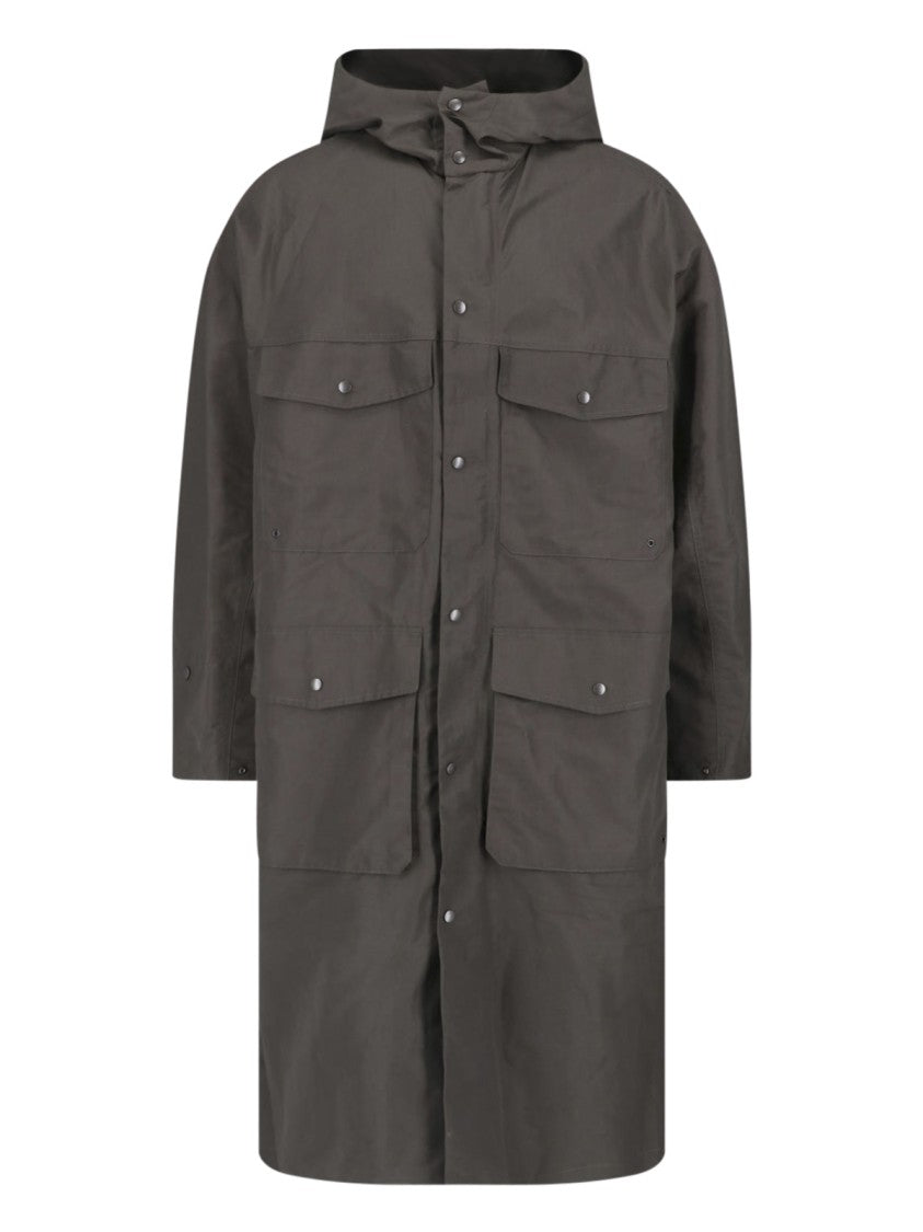 Lemaire Brown Long Straight Utilitarian Hooded Jacket