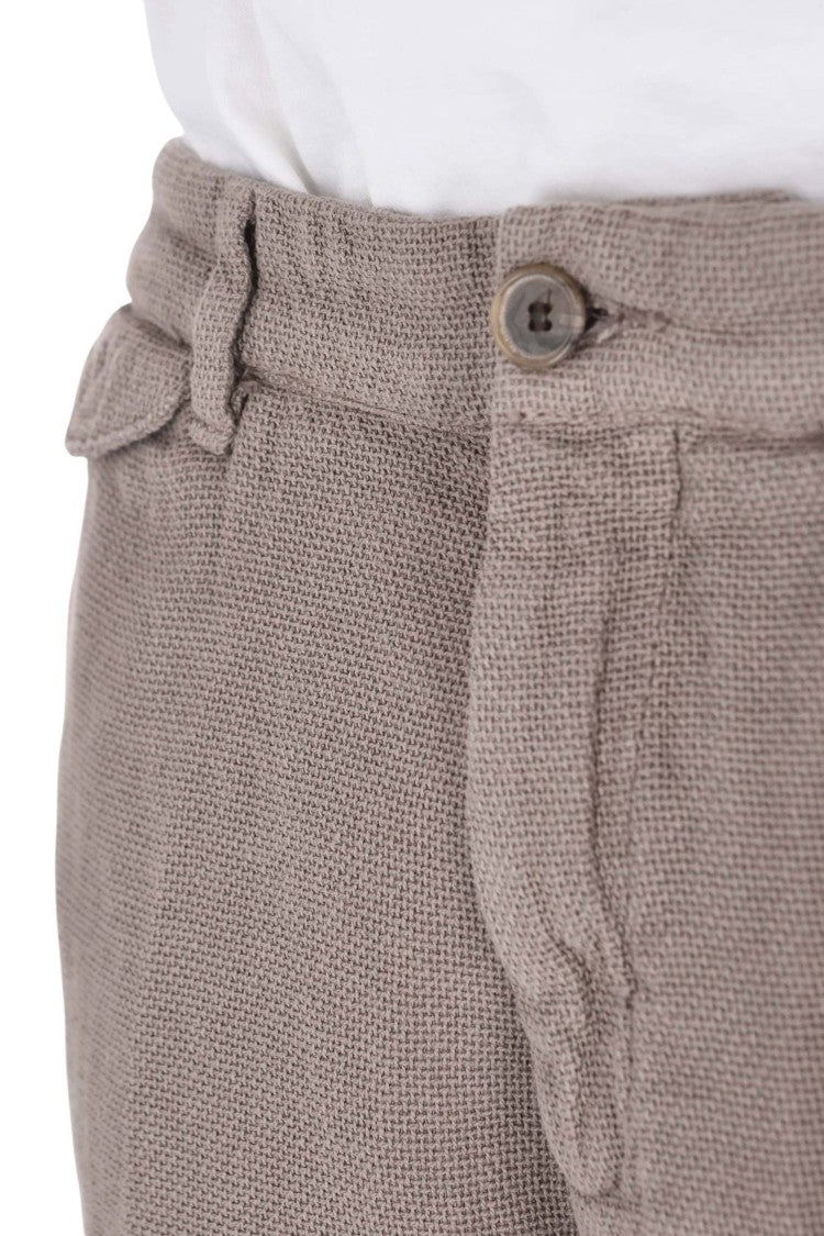 Myths Textured Cotton-Linen Casual Shorts