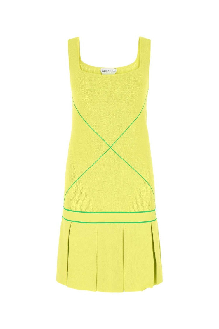 Bottega Veneta Acid Green Viscose Blend Dress