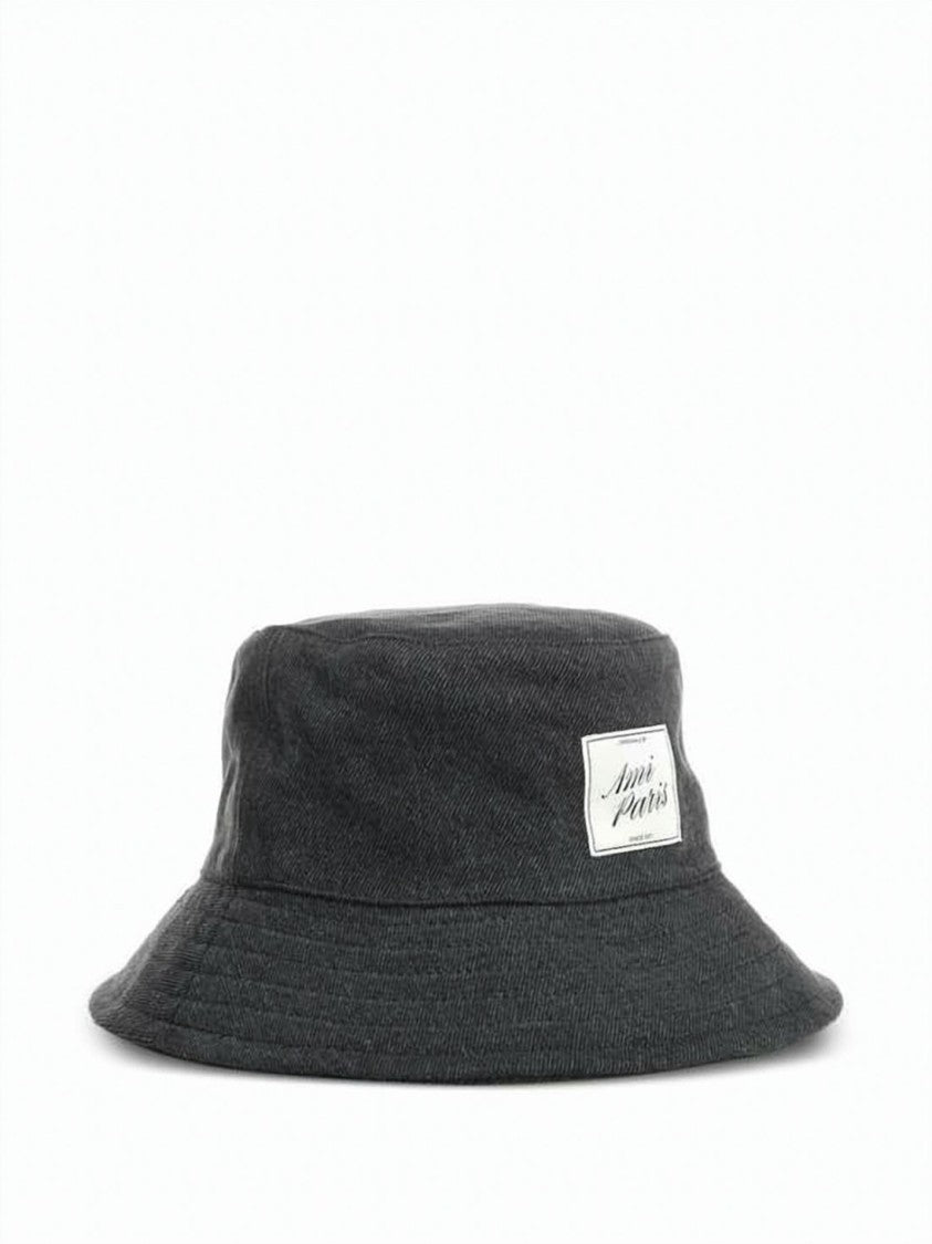 Ami Paris Soft Cotton Bucket Hat With Stitched Detailing