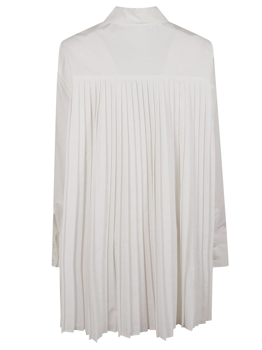 Max Mara Hybrid Overshirt With Pleated Back And Removable Chain