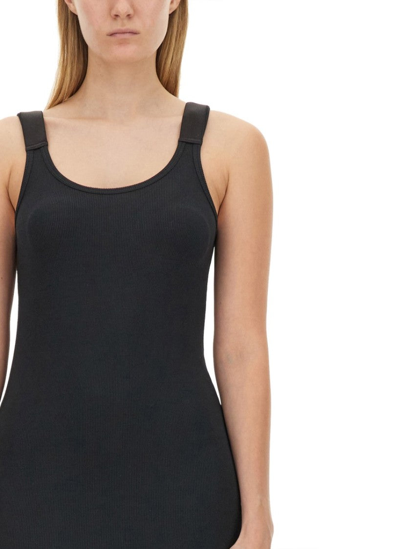 Helmut Lang Ribbed Black Tank Dress