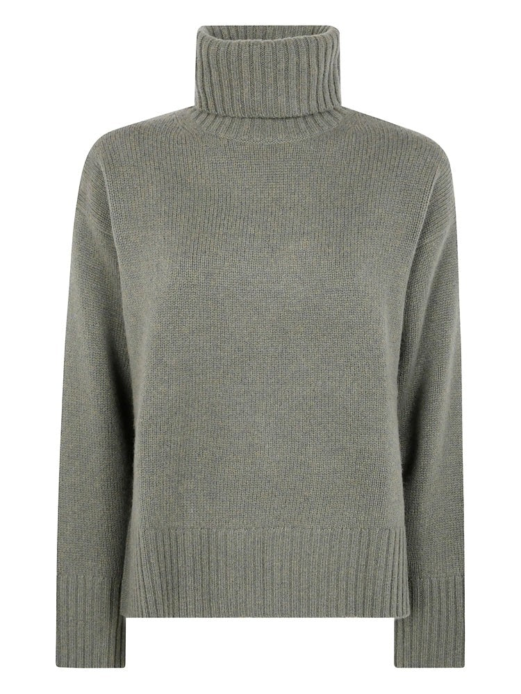 Polo Ralph Lauren Ribbed Turtleneck Sweater In Lush Green Wool-Cashmere Blend