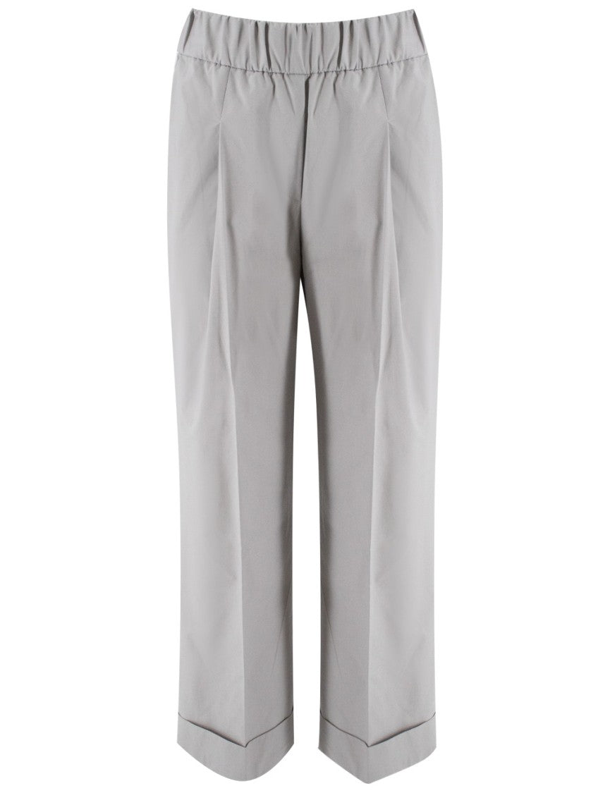 Le Tricot Perugia Tailored Wide Trousers With Elasticated Waistband