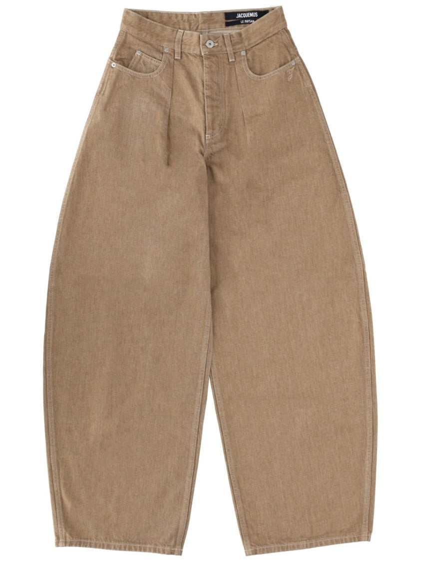 Jacquemus Ovalo Wide-Leg High-Waist Jeans
