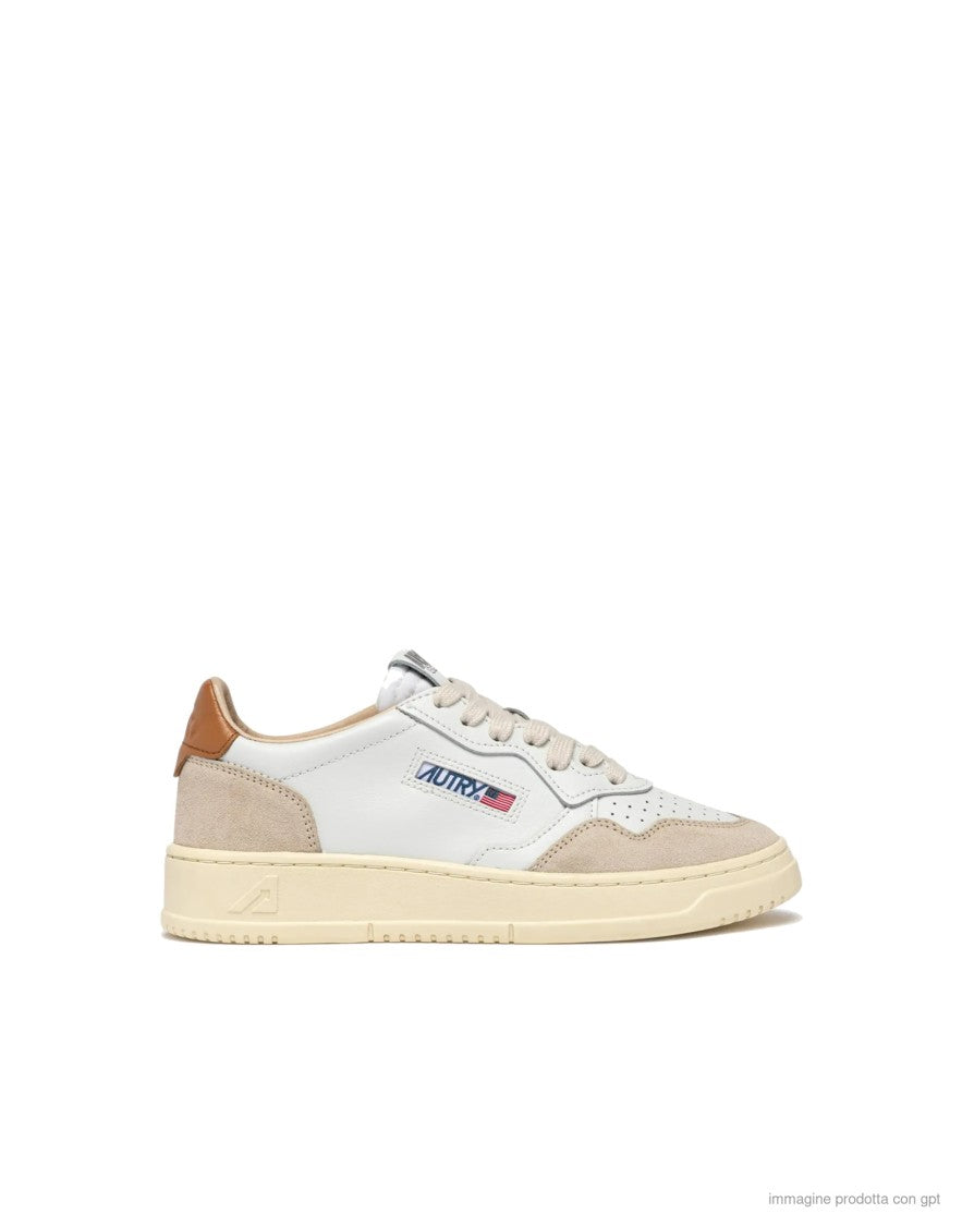 Autry White Leather Suede Medalist Sneakers