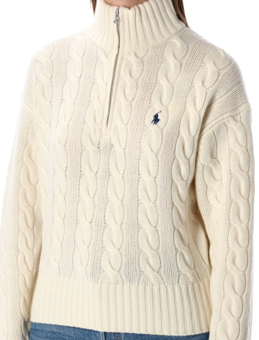 Polo Ralph Lauren Polo Wool And Cashmere Cable-Knit Half-Zip Sweater