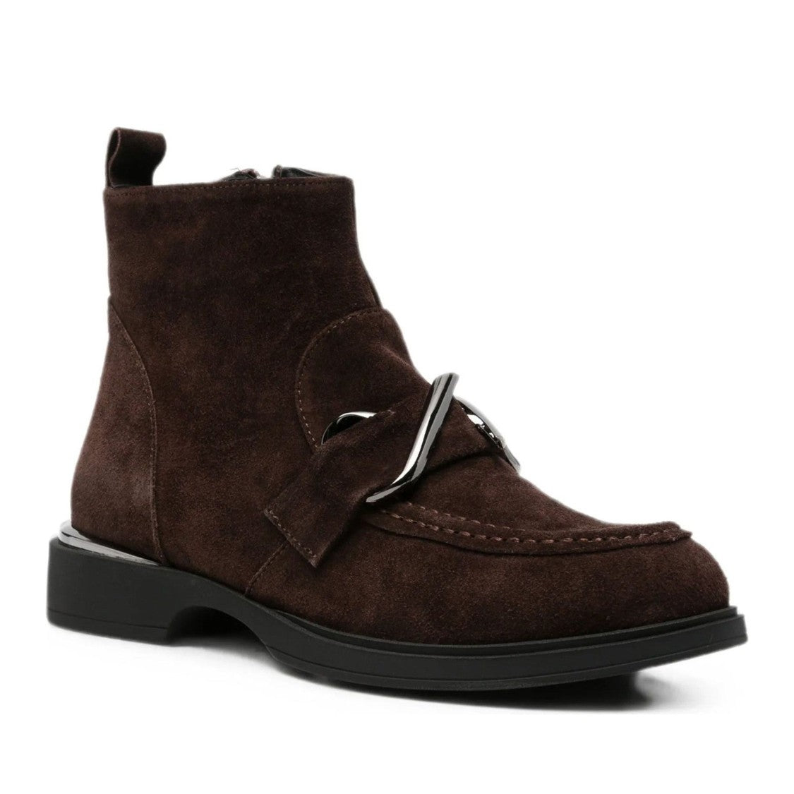 Sergio Moretti Brown Suede Metal Buckle Boots