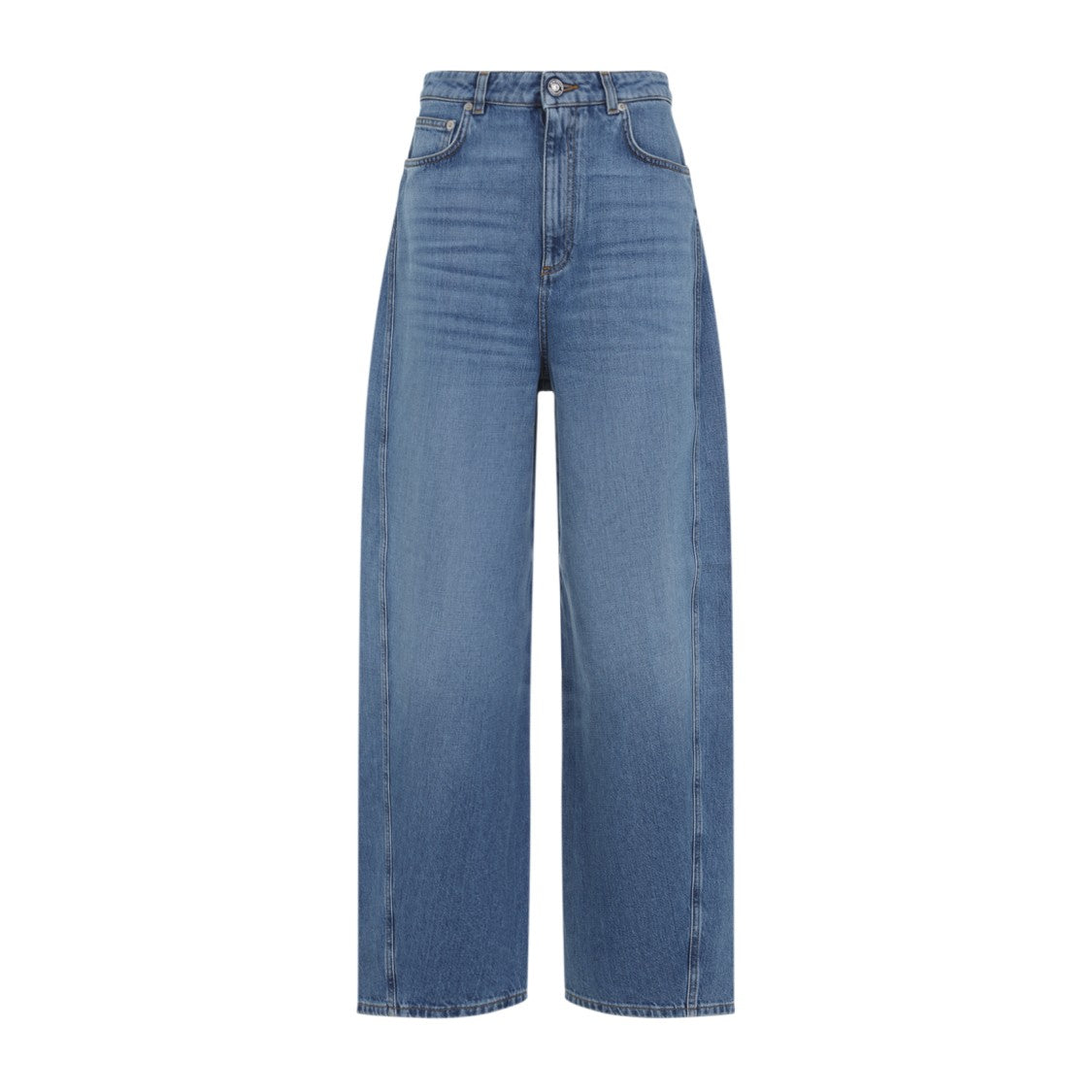 Givenchy High-Waisted Wide-Leg Trousers With Denim Texture