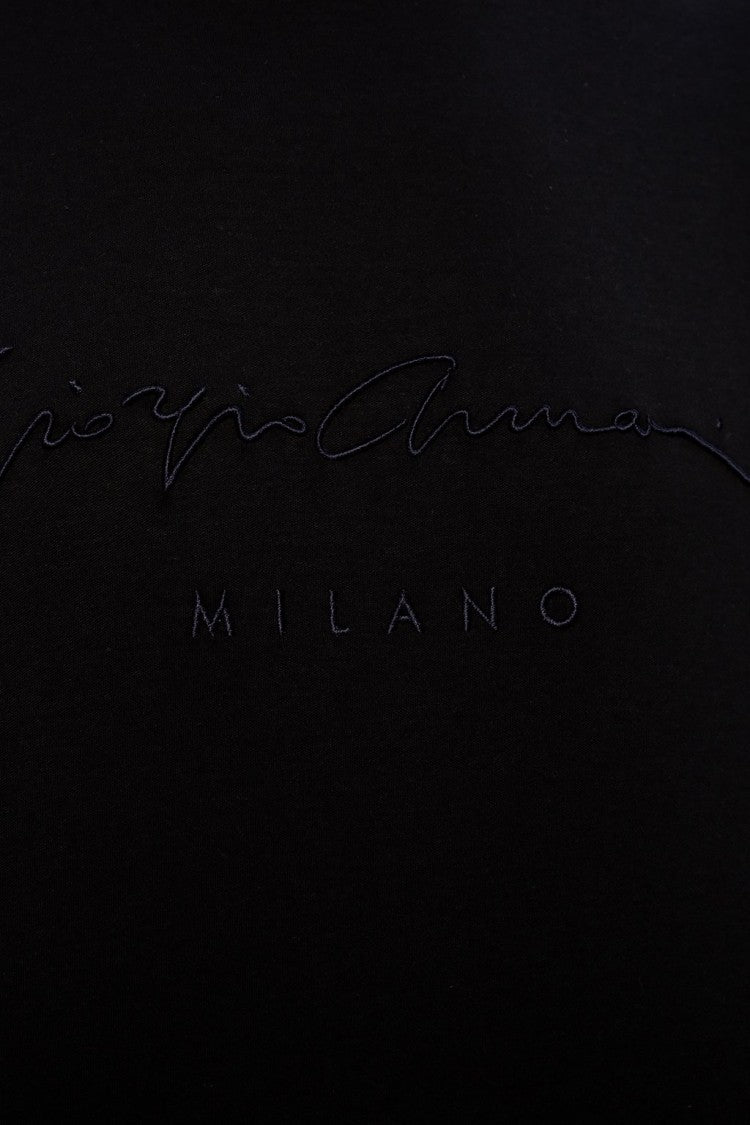Giorgio Armani Black Short Sleeve T-Shirt With Crew Neckline
