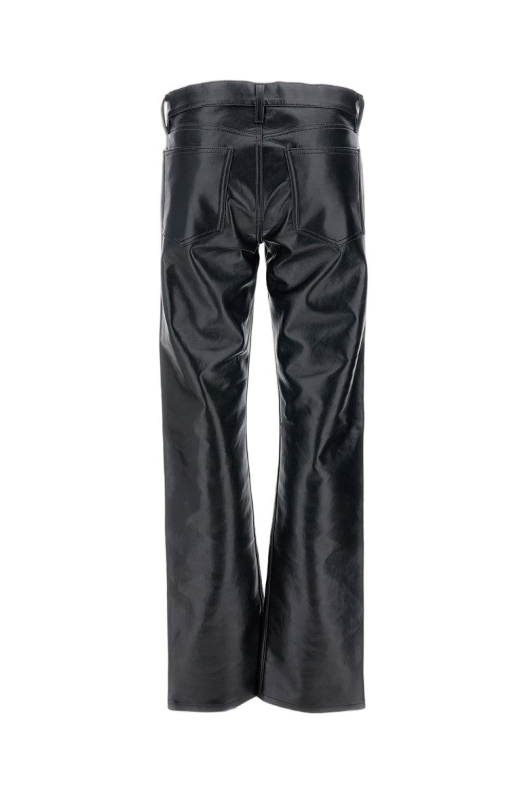 Agolde Low-Rise Slim-Fit Trousers In Certified Recycled Leather