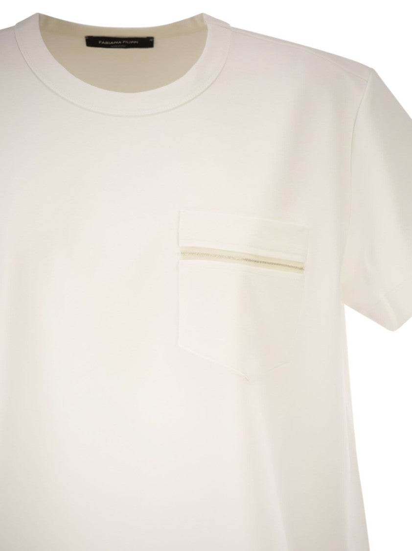 Fabiana Filippi Oversized T-Shirt In Milan Jersey With Pocket
