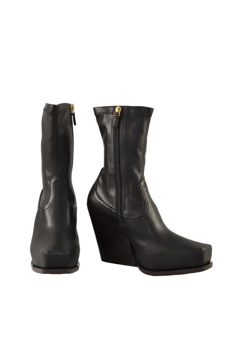 Stella Mccartney Leather Ankle Boots - Black
