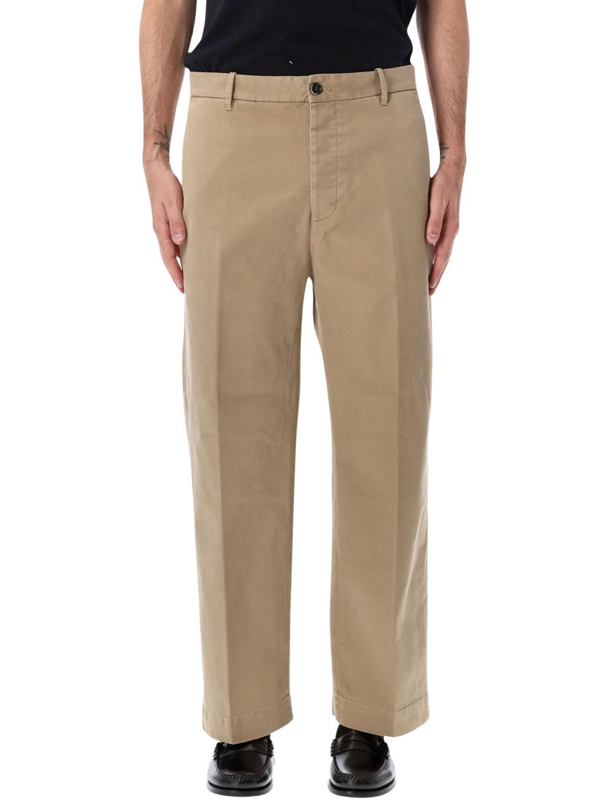 Nine In The Morning Apollon Brown Mid-Rise Straight-Leg Casual Pants