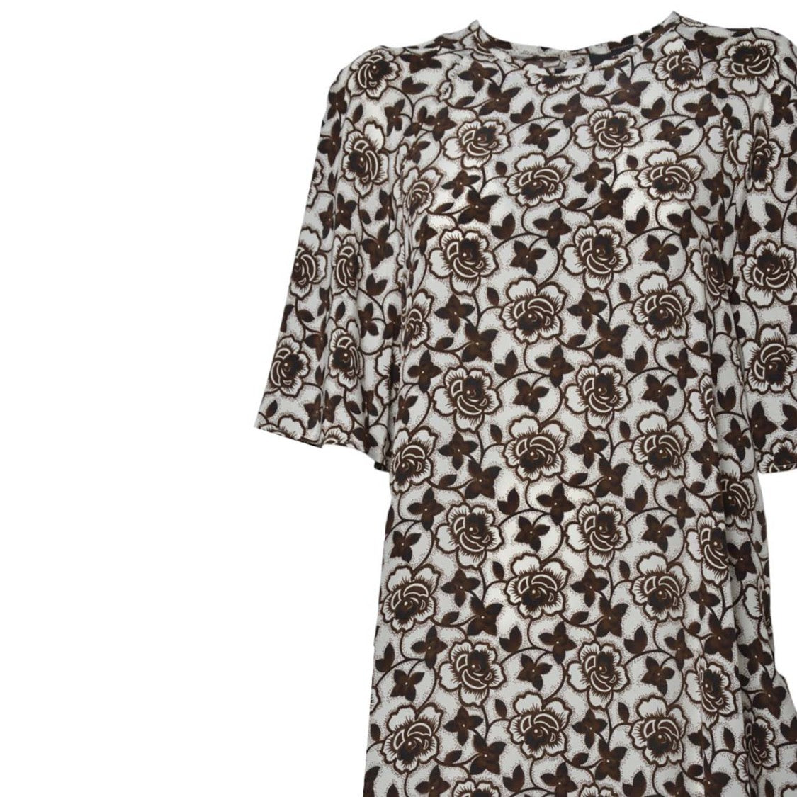 Max Mara Floral Pattern Maxi Dress With Short Sleeves