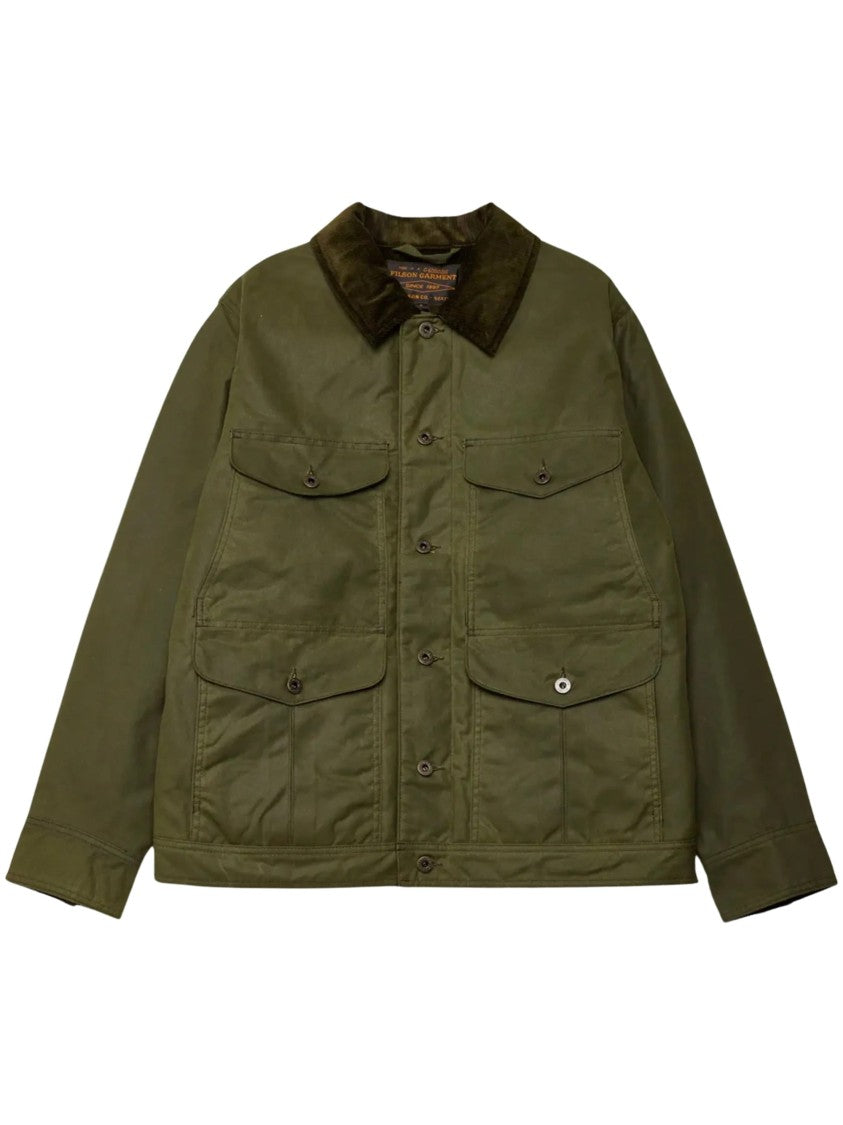 Filson Olive Green Journeyman Corduroy Collar Pocketed Jacket