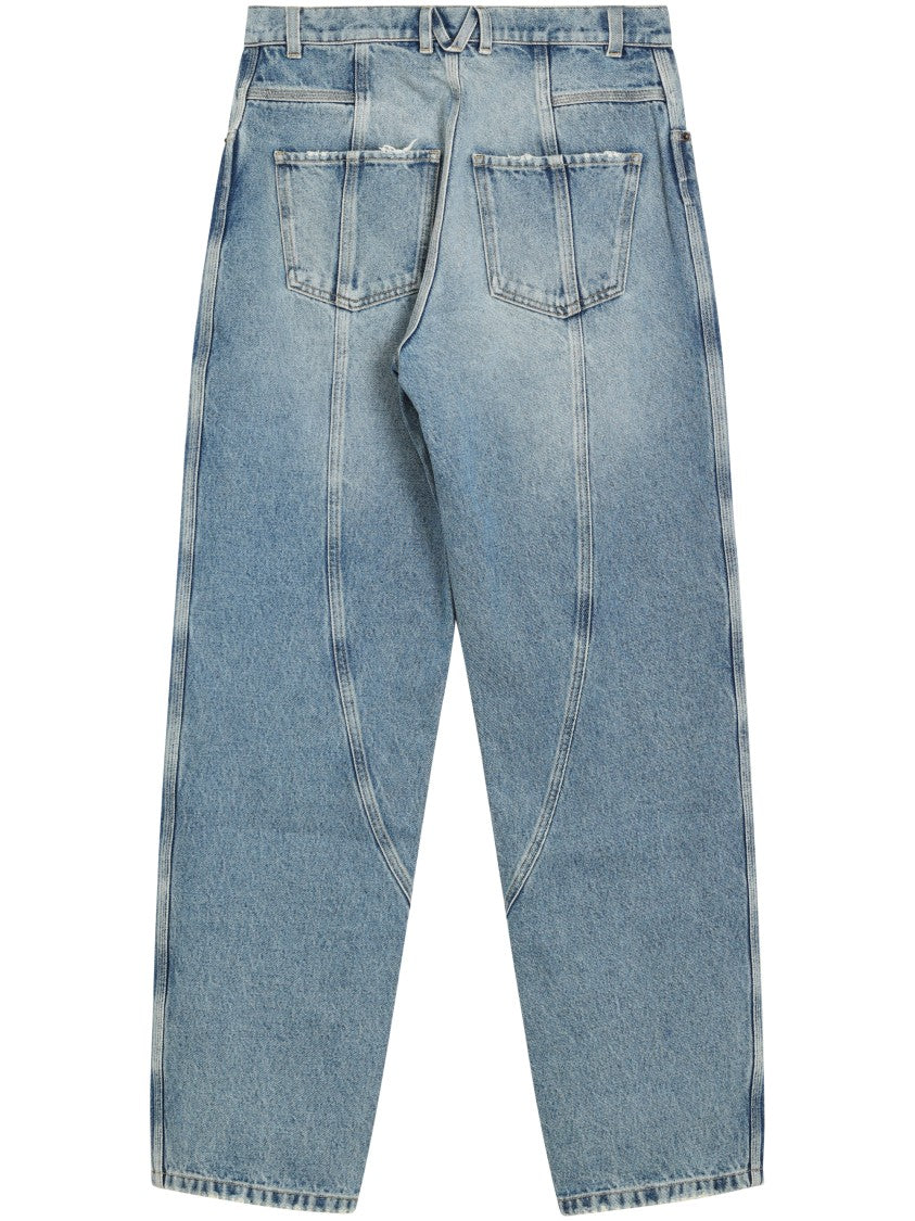 Moschino Tailored Straight-Leg Trousers In Cotton