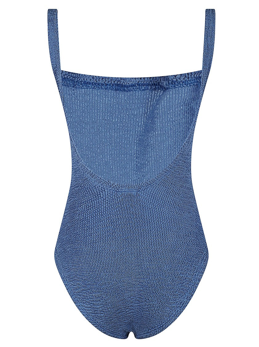 Hunza G Textured Square Neck One-Piece Swimsuit