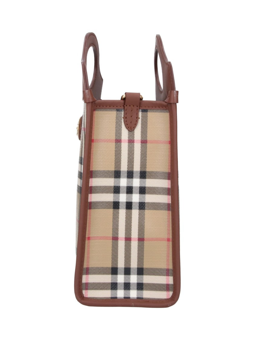 Burberry Multicolor Check Cotton Mini Pocket Tote Bag