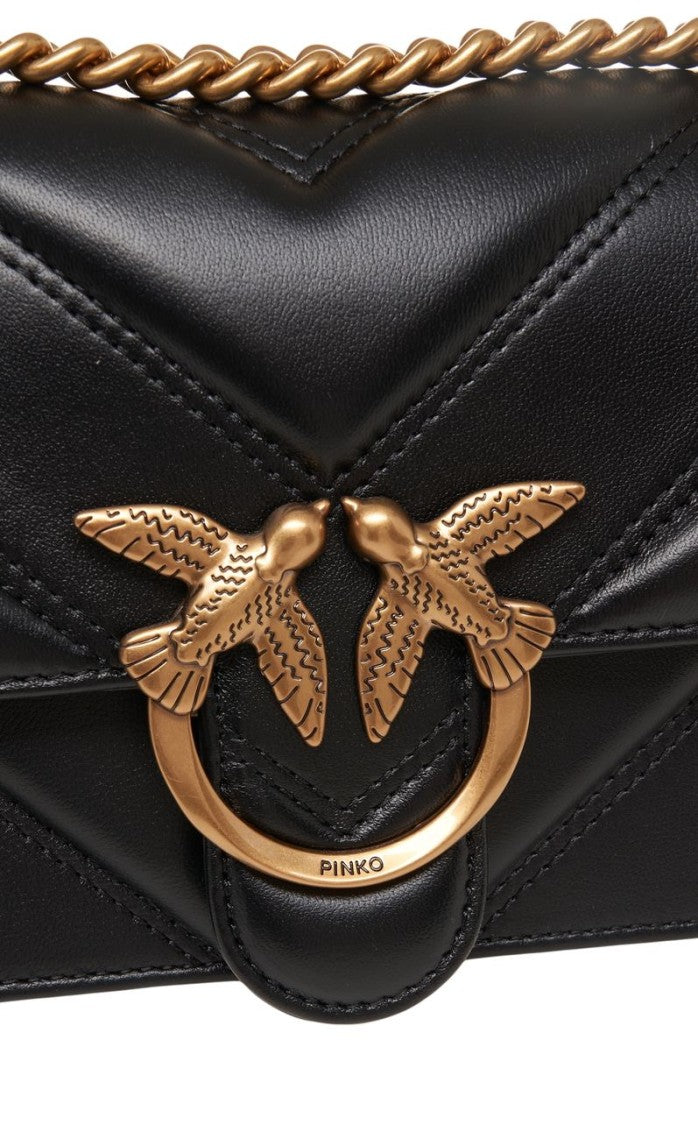 Pinko Quilted Leather Shoulder Bag