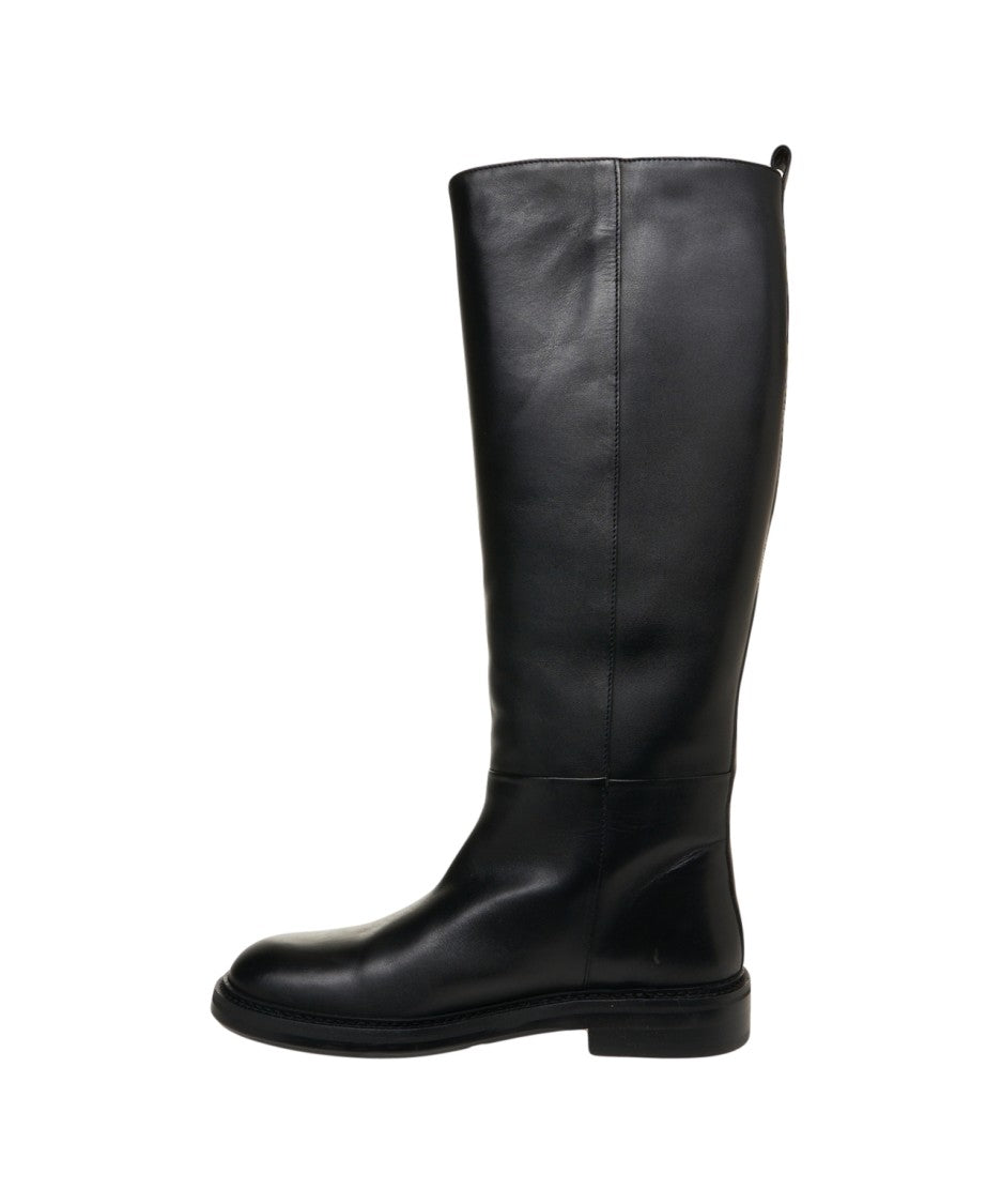 Billi Bi Sleek Black Leather Ankle Boots