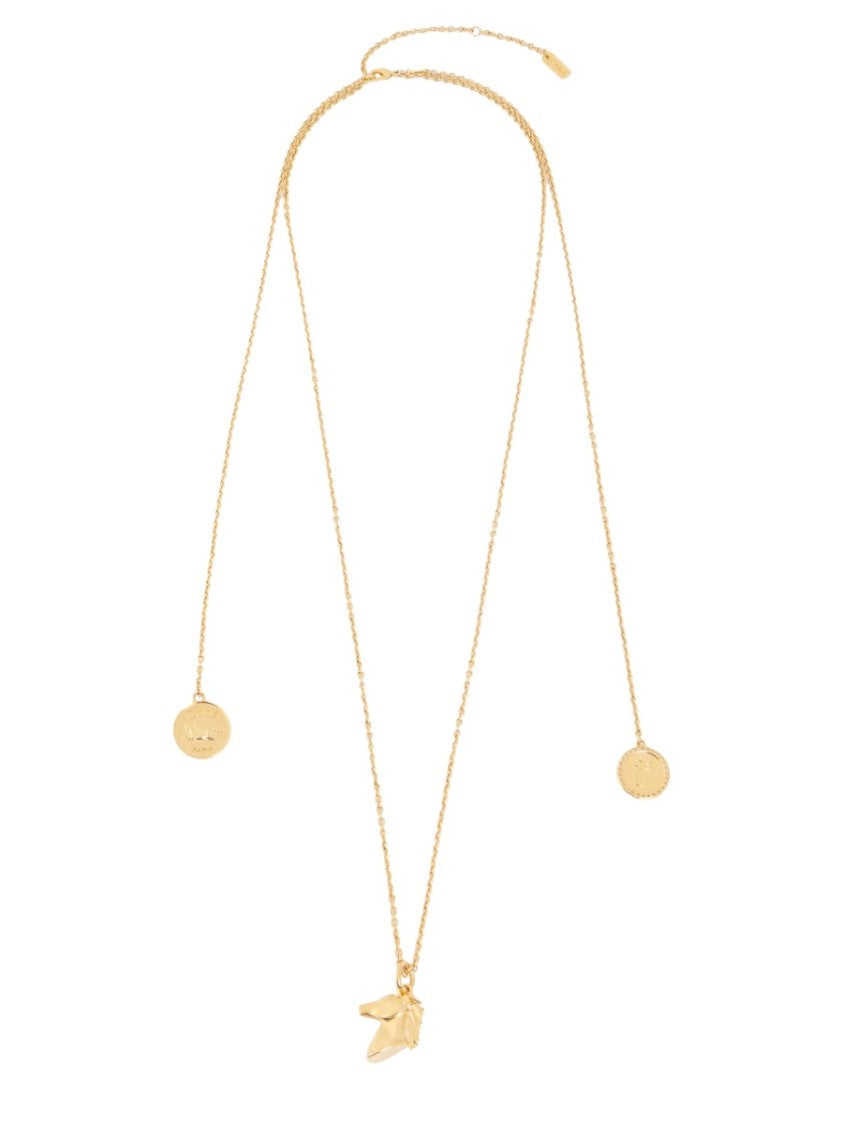 Chloé Gold-Tone Brass Horse Head Necklace