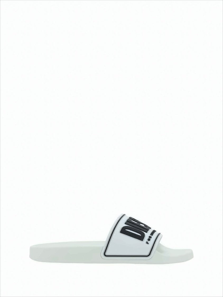 Diesel Minimalist White Rubber Slide Sandals