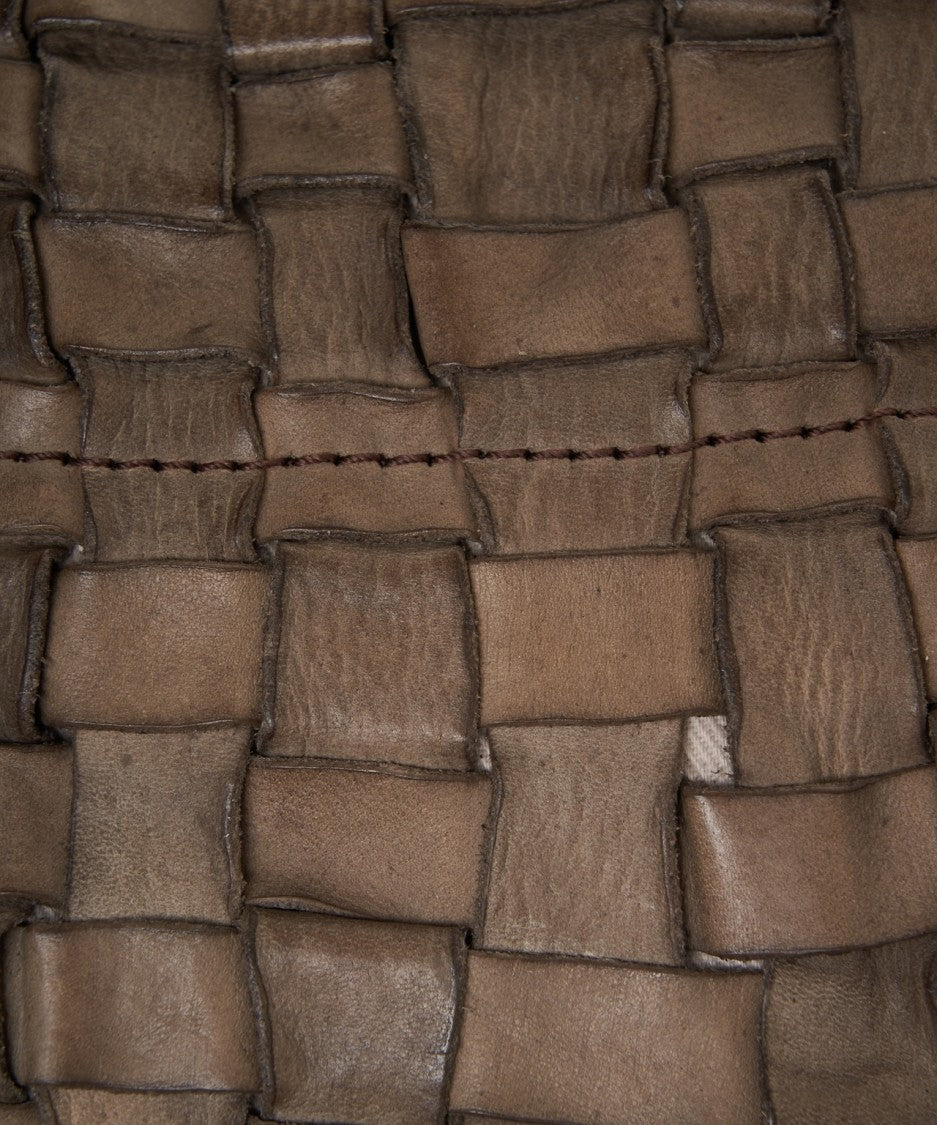 Campomaggi Braided Leather Shoulder Bag With Zip Closure And Adjustable Strap