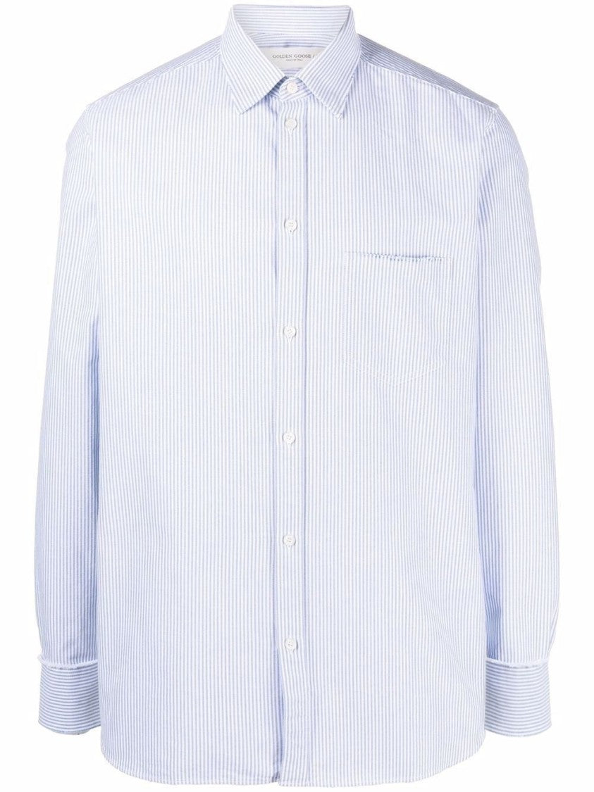 Golden Goose Classic White Cotton Shirt With Iconic Logo