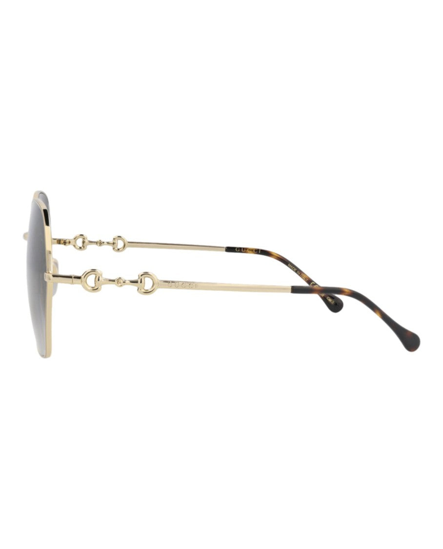 Gucci Square-Frame Metal Sunglasses