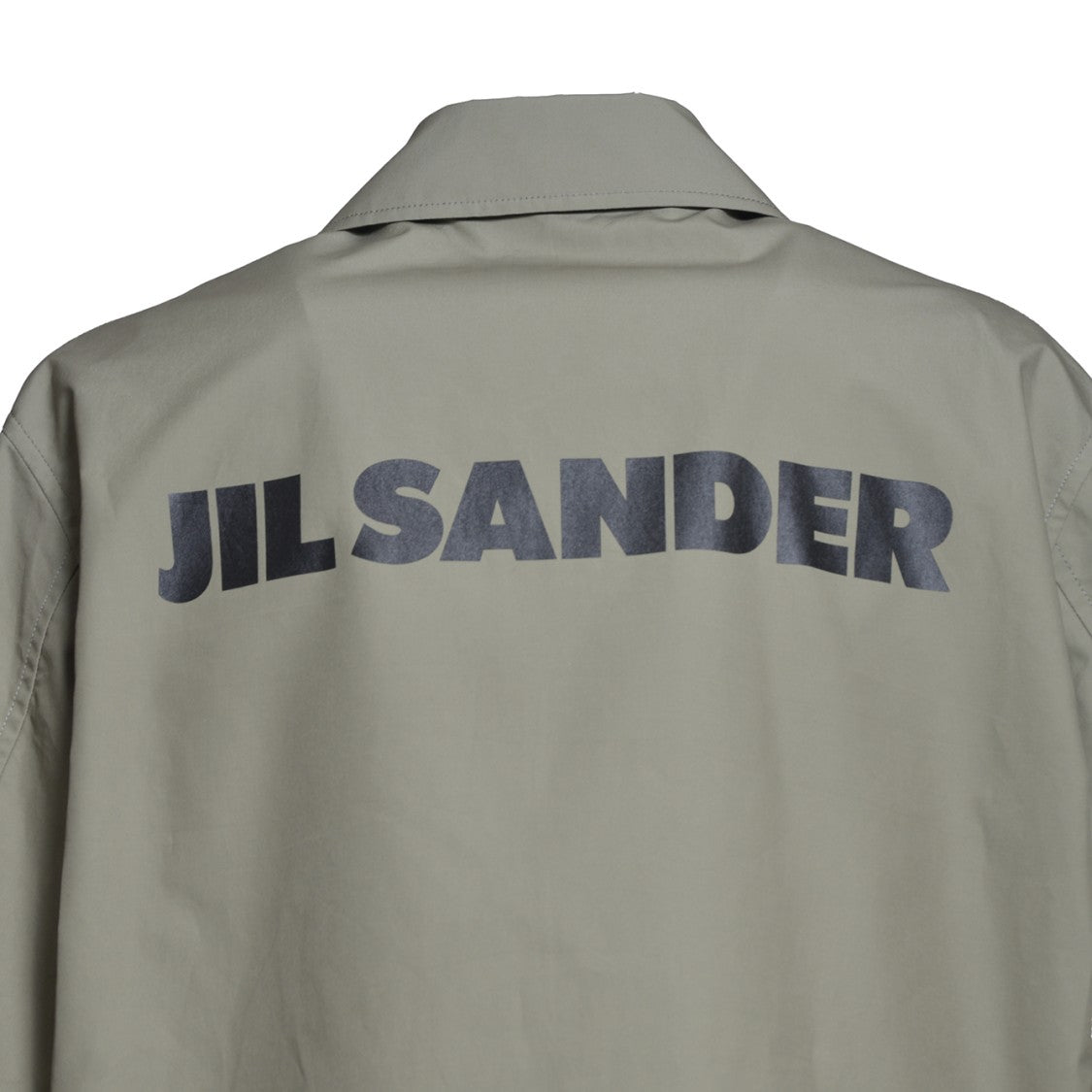 Jil Sander Army Green Cotton Shirt Jacket With Logo