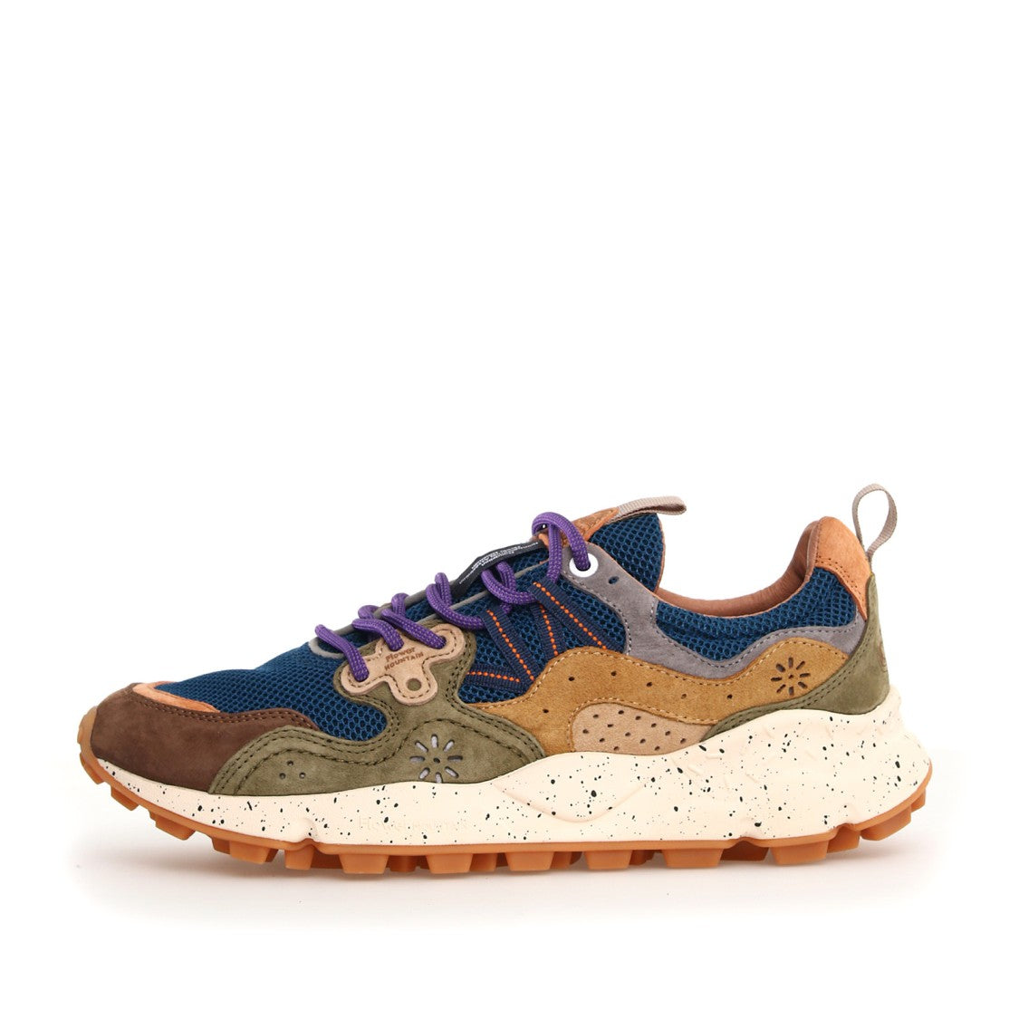 Flower Mountain Brown Ochre Green Suede Yamano Sneakers
