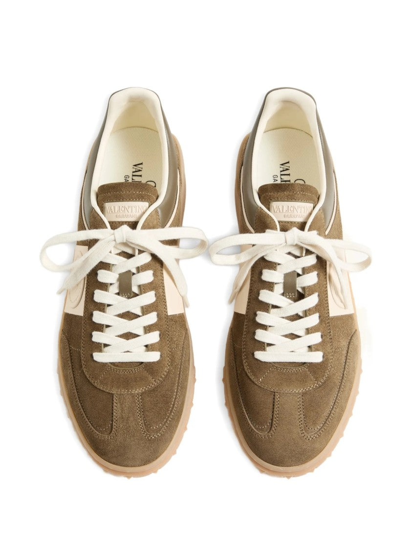 Valentino Low-Top Sneakers With Suede And Leather Panels